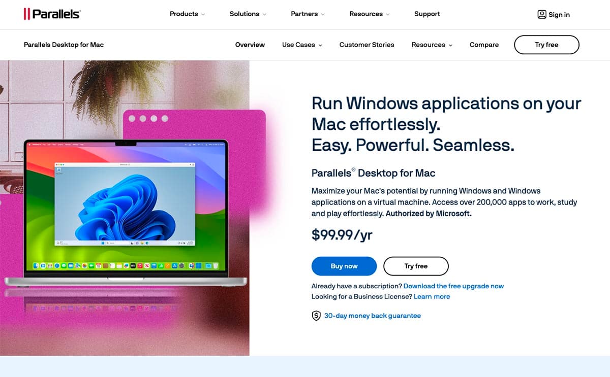 Parallels Desktop for Mac Product Pages